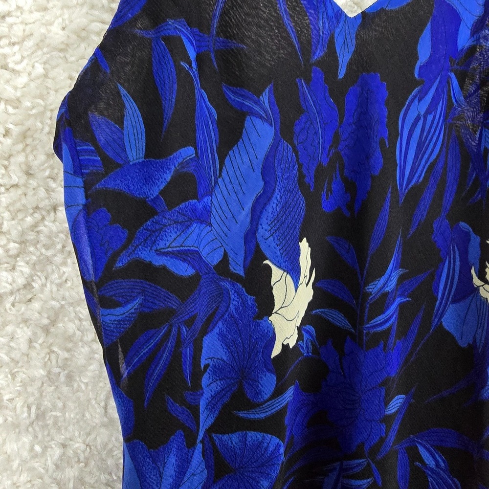 Tulips Womens Floral Slip Dress Blue Black Size Medium Y2K Romantic Fairycore - Picture 4 of 13